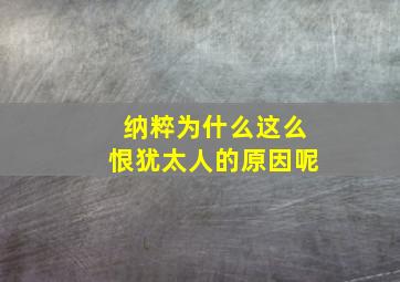 纳粹为什么这么恨犹太人的原因呢