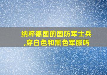 纳粹德国的国防军士兵,穿白色和黑色军服吗