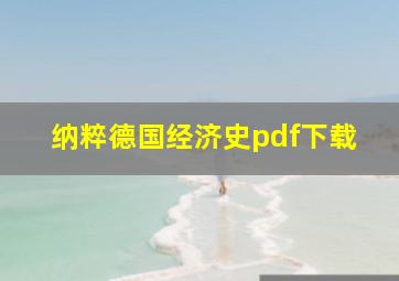 纳粹德国经济史pdf下载