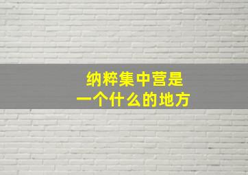 纳粹集中营是一个什么的地方