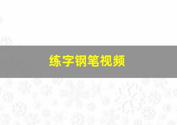 练字钢笔视频