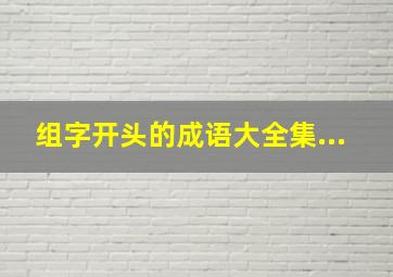 组字开头的成语大全集...