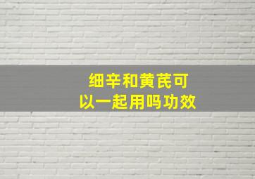 细辛和黄芪可以一起用吗功效