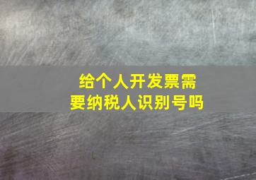 给个人开发票需要纳税人识别号吗