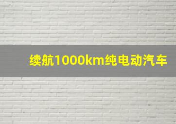 续航1000km纯电动汽车