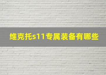 维克托s11专属装备有哪些