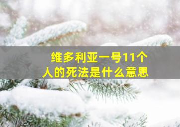 维多利亚一号11个人的死法是什么意思