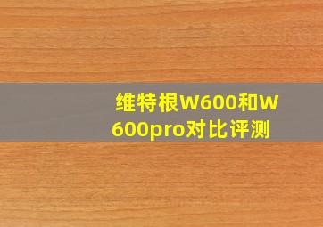 维特根W600和W600pro对比评测