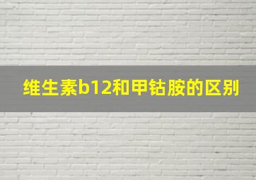 维生素b12和甲钴胺的区别