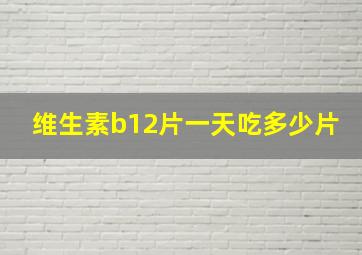 维生素b12片一天吃多少片