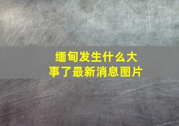 缅甸发生什么大事了最新消息图片