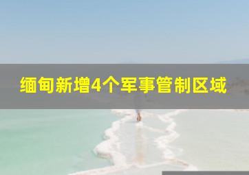 缅甸新增4个军事管制区域