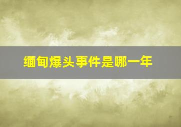 缅甸爆头事件是哪一年