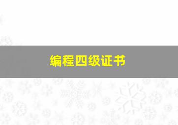 编程四级证书