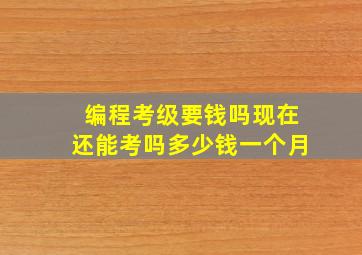 编程考级要钱吗现在还能考吗多少钱一个月