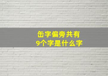 缶字偏旁共有9个字是什么字