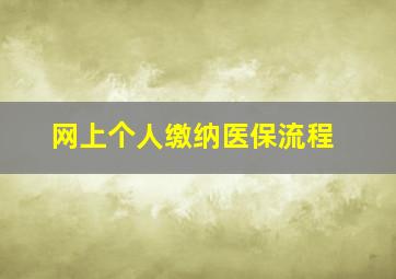 网上个人缴纳医保流程