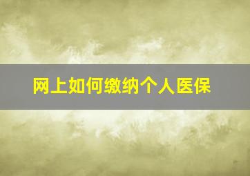 网上如何缴纳个人医保