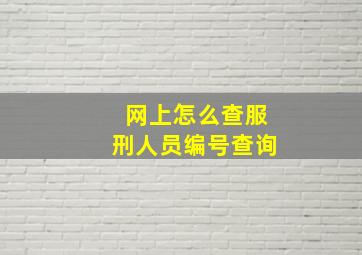 网上怎么查服刑人员编号查询