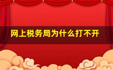 网上税务局为什么打不开