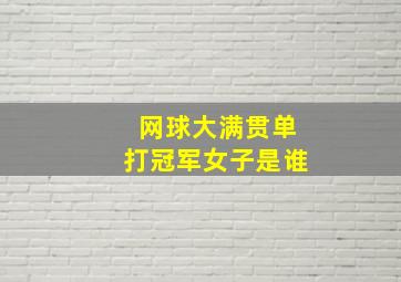 网球大满贯单打冠军女子是谁