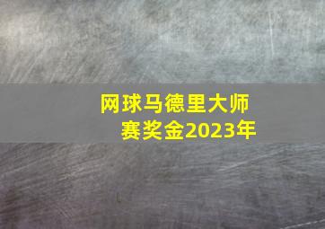 网球马德里大师赛奖金2023年