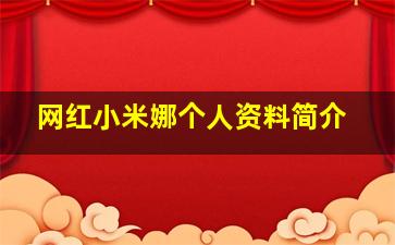 网红小米娜个人资料简介