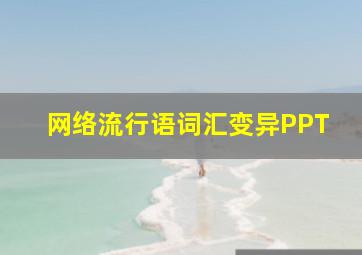 网络流行语词汇变异PPT