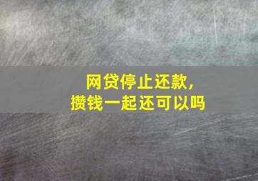 网贷停止还款,攒钱一起还可以吗