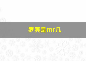 罗宾是mr几