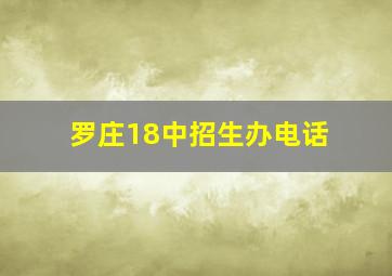 罗庄18中招生办电话