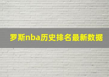 罗斯nba历史排名最新数据