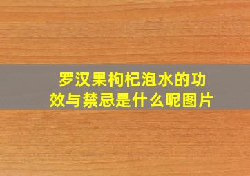 罗汉果枸杞泡水的功效与禁忌是什么呢图片