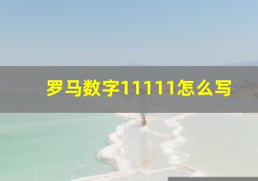 罗马数字11111怎么写