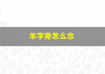 羊字旁怎么念