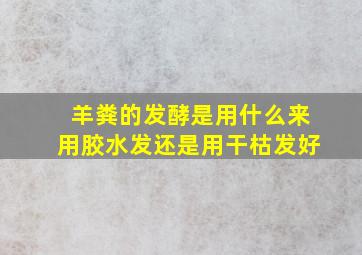 羊粪的发酵是用什么来用胶水发还是用干枯发好