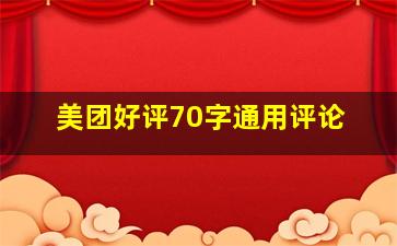 美团好评70字通用评论