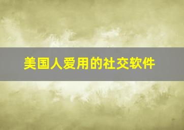 美国人爱用的社交软件