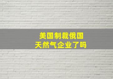 美国制裁俄国天然气企业了吗