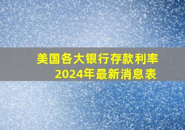 美国各大银行存款利率2024年最新消息表