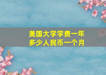 美国大学学费一年多少人民币一个月