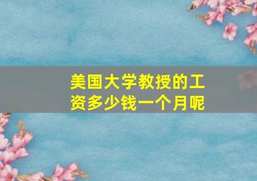 美国大学教授的工资多少钱一个月呢