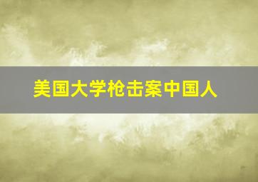 美国大学枪击案中国人