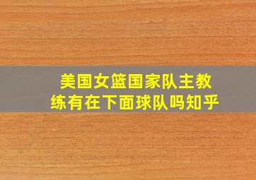 美国女篮国家队主教练有在下面球队吗知乎