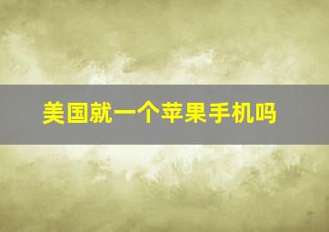 美国就一个苹果手机吗