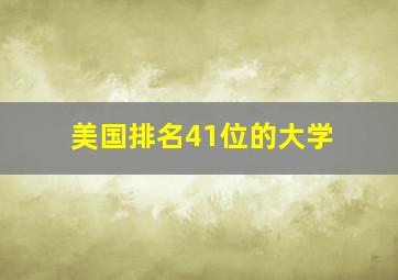 美国排名41位的大学