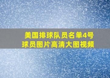 美国排球队员名单4号球员图片高清大图视频