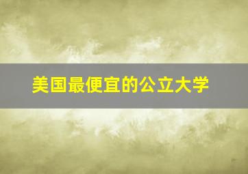 美国最便宜的公立大学