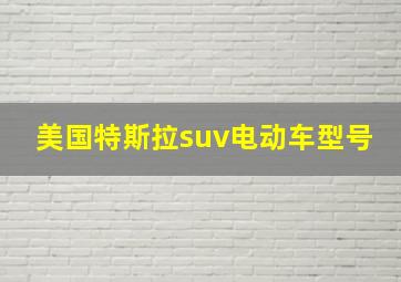 美国特斯拉suv电动车型号