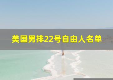 美国男排22号自由人名单